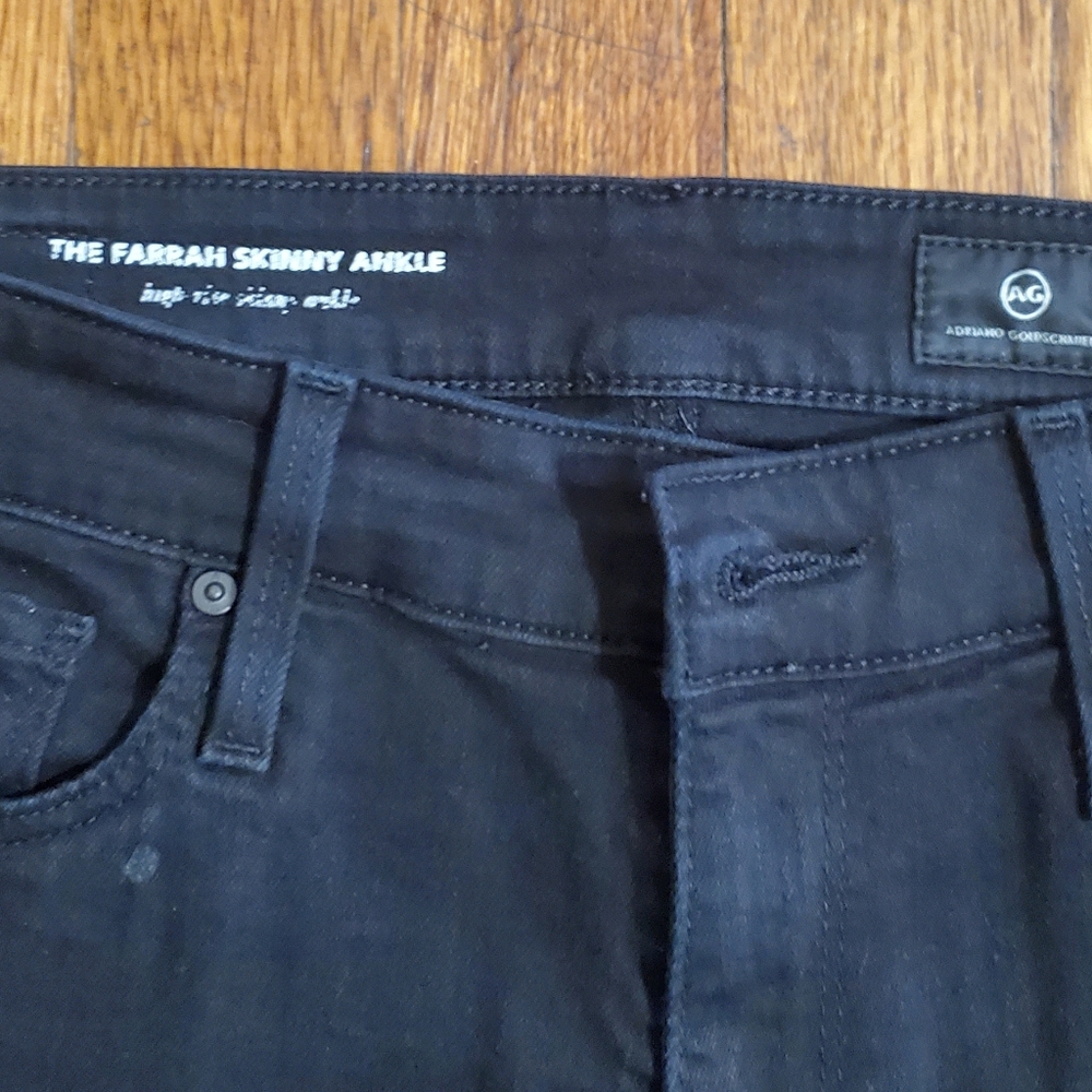AG Adriano Goldschmied FARRAH High Rise Skinny Ankle Jeans Black Wash Size 26R - Picture 3 of 7